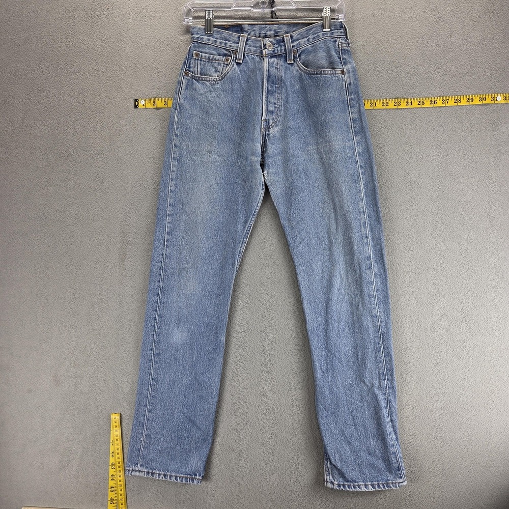 Vintage Levis 501 Jeans Womens 27x30 Blue Light Wash Straight Button Fly USA